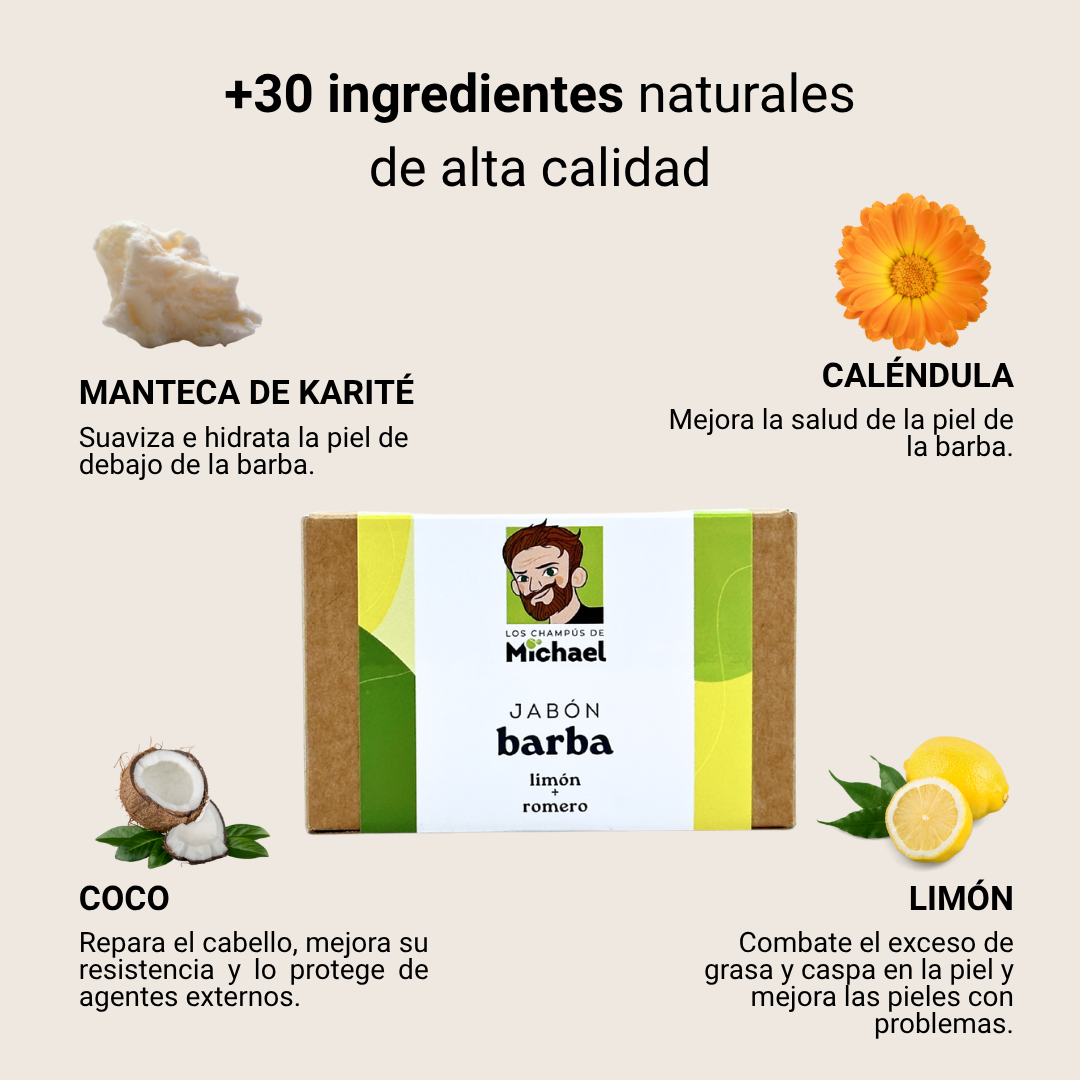 Ingredientes jabón para barba 01 Los Champús de Michael - Los Consejos de Michael
