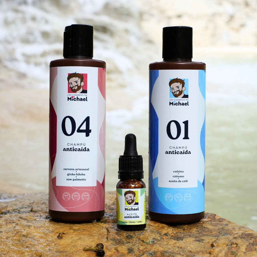 Pack de champús para la alopecia y aceite anticaída - Los Consejos de Michael